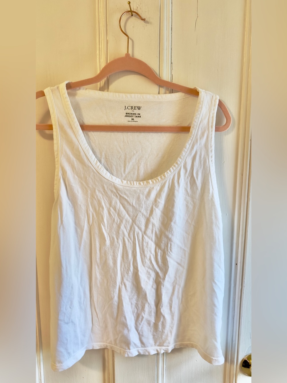 J. Crew Womens White Jersey Tank Top XL